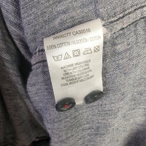 Vans Men's Red and Gray Plaid 100% Cotton Gauzy Button Down Shirt XL Grunge Y2K - Picture 9 of 9